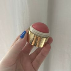 Junior beauty editor, Grace Lindsay, testing the Merit Flush Balm blusher