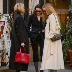 three fashion editors at fashion week