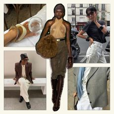 a collage of images featuring fall's most noteworthy accessory trends